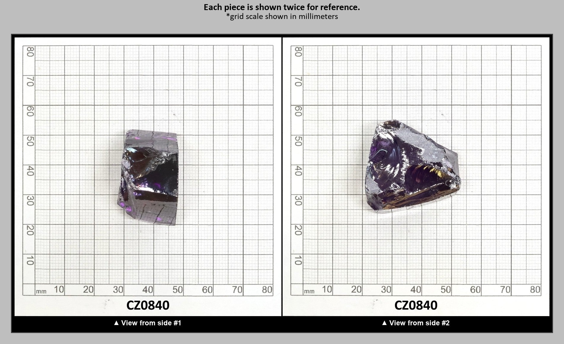 Dark Amethyst Cubic Zirconia Faceting Rough for Gem Cutting - Various Sizes : CZ0840