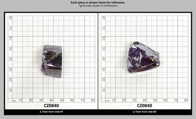 Dark Amethyst Cubic Zirconia Faceting Rough for Gem Cutting - Various Sizes : CZ0840