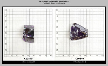 Dark Amethyst Cubic Zirconia Faceting Rough for Gem Cutting - Various Sizes : CZ0840