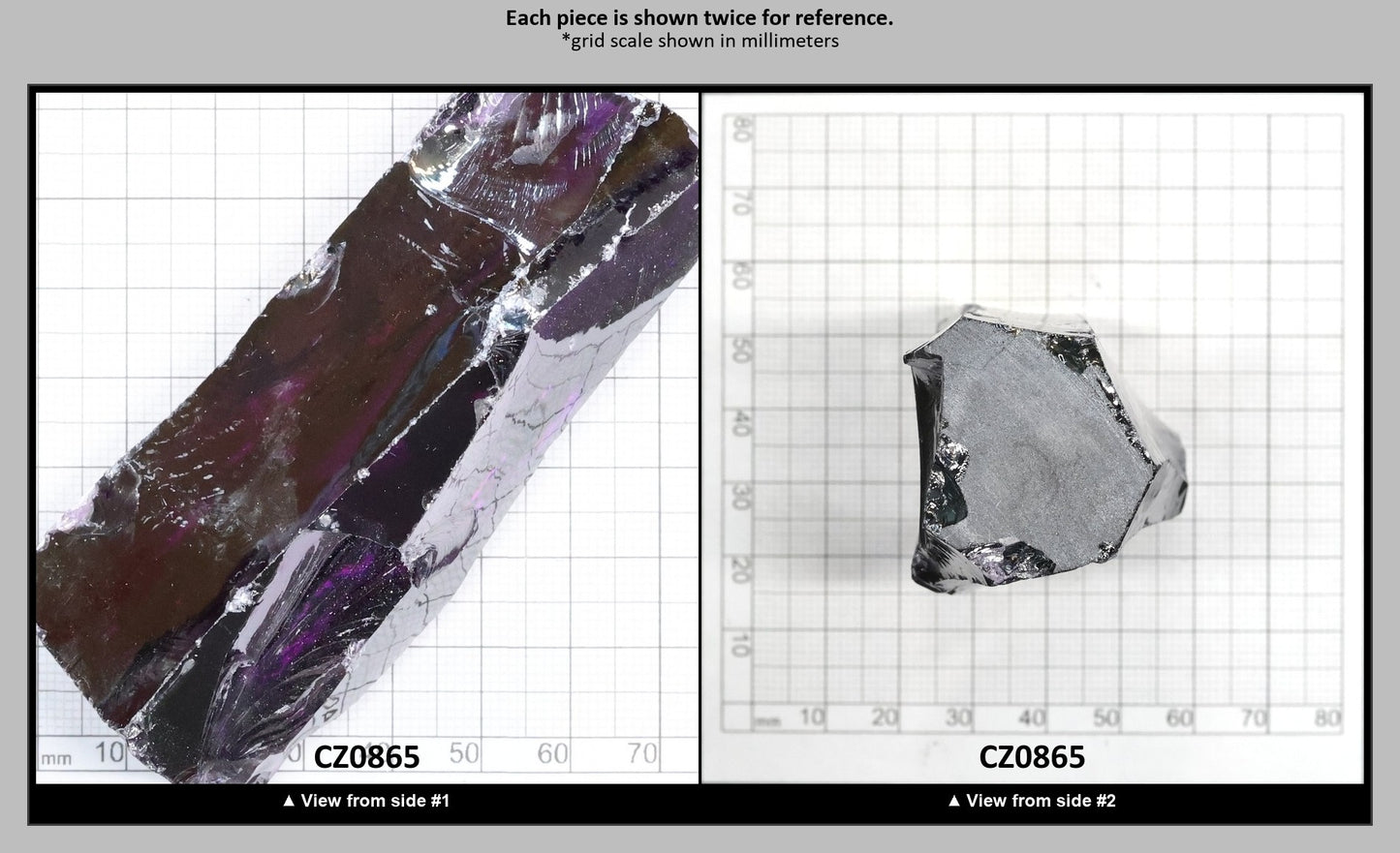 Dark Amethyst Cubic Zirconia Faceting Rough for Gem Cutting - Various Sizes : CZ0865