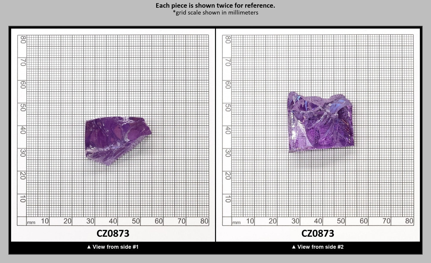 Dark Lavender Cubic Zirconia Faceting Rough for Gem Cutting - Various Sizes : CZ0873