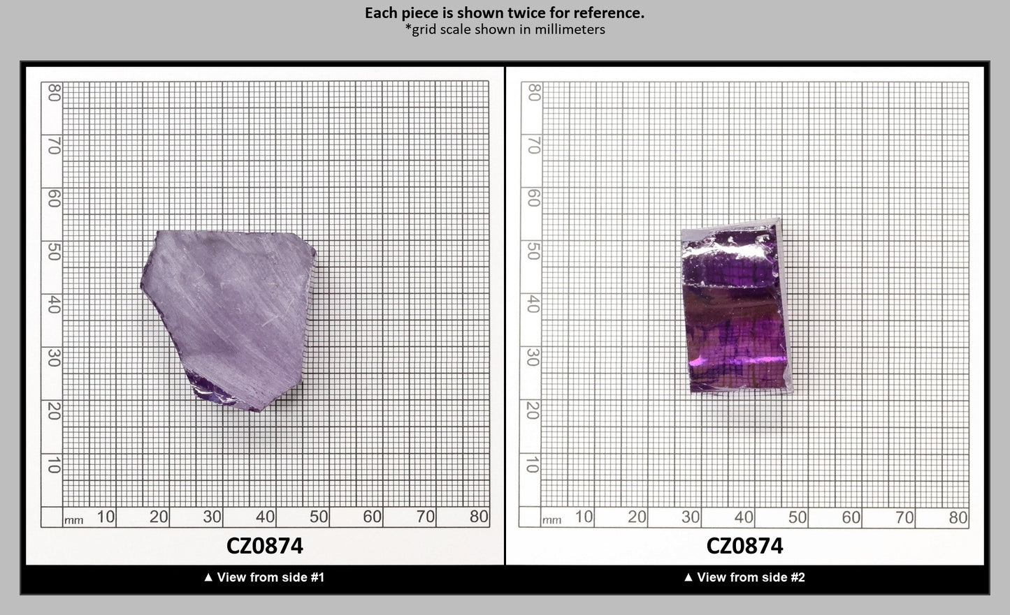 Dark Lavender Cubic Zirconia Faceting Rough for Gem Cutting - Various Sizes : CZ0874