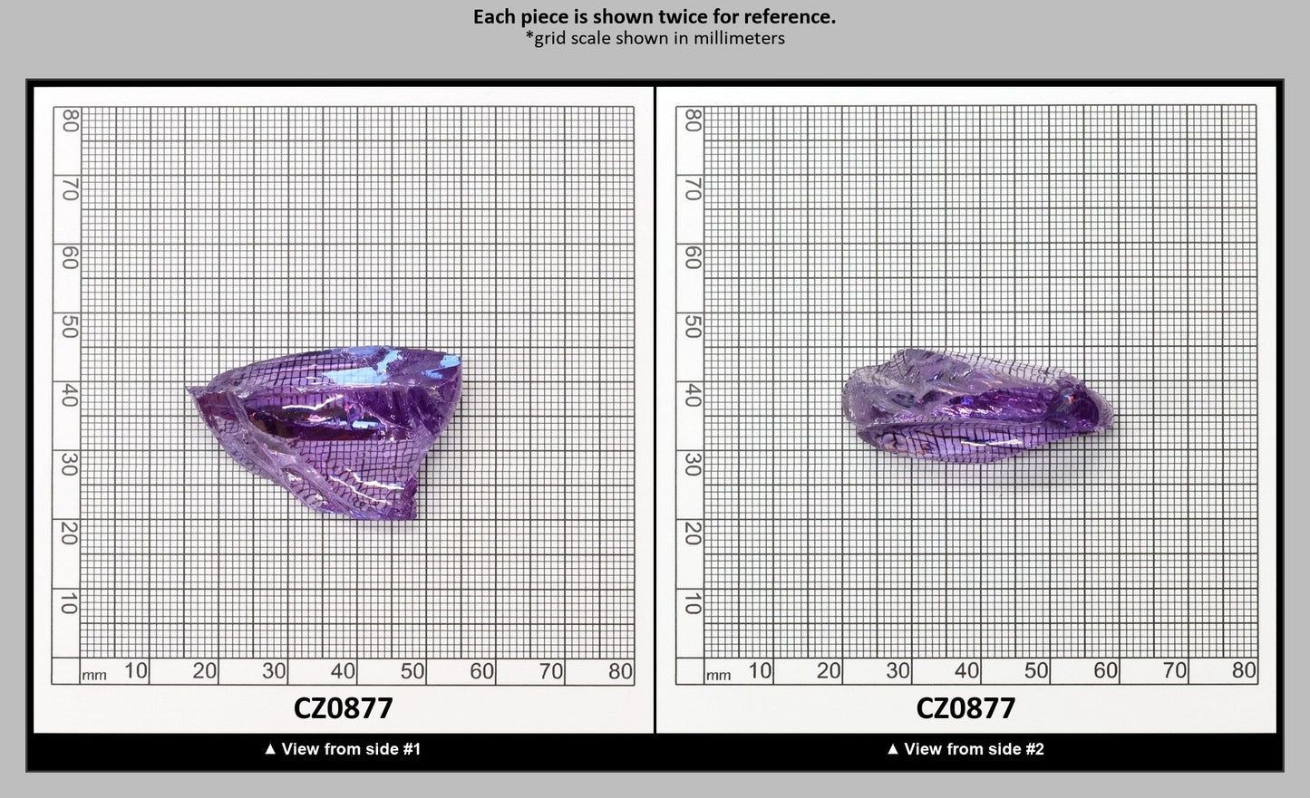 Dark Lavender Cubic Zirconia Faceting Rough for Gem Cutting - Various Sizes : CZ0877