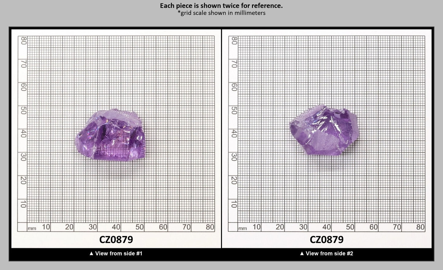 Dark Lavender Cubic Zirconia Faceting Rough for Gem Cutting - Various Sizes : CZ0879