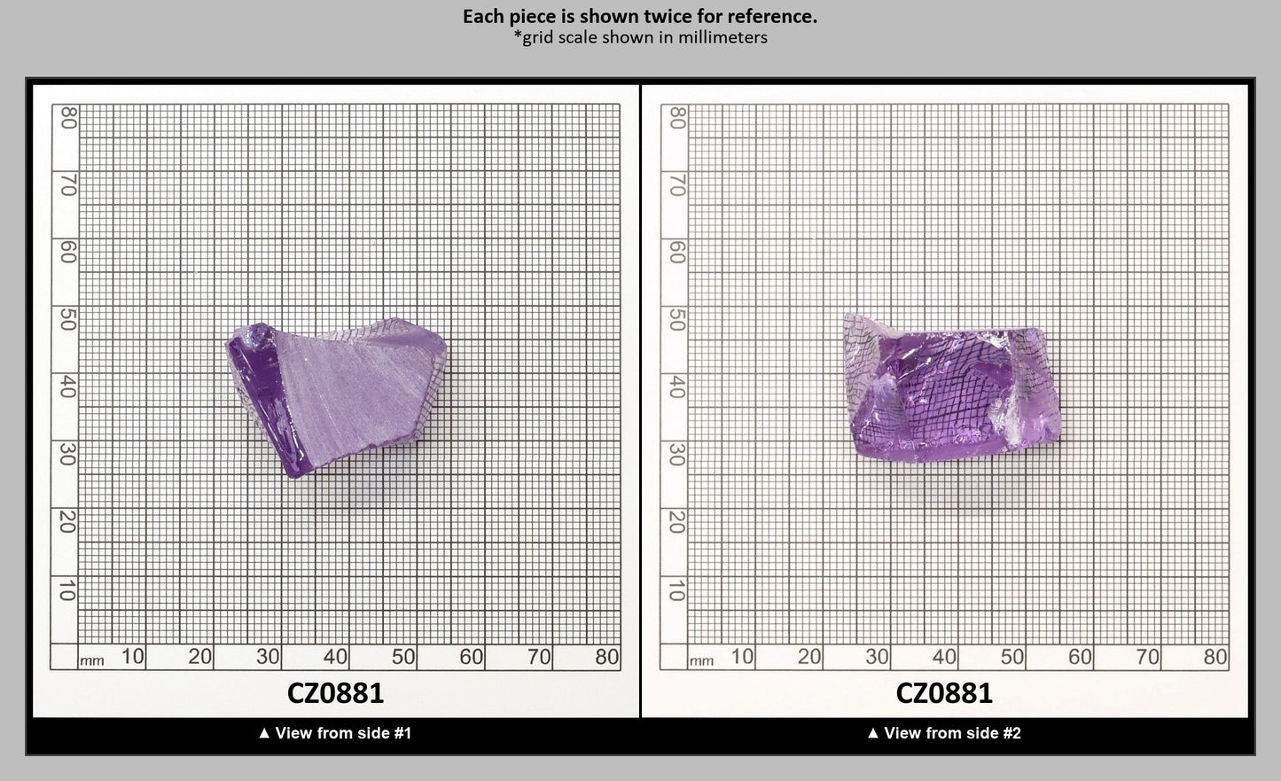 Dark Lavender Cubic Zirconia Faceting Rough for Gem Cutting - Various Sizes : CZ0881