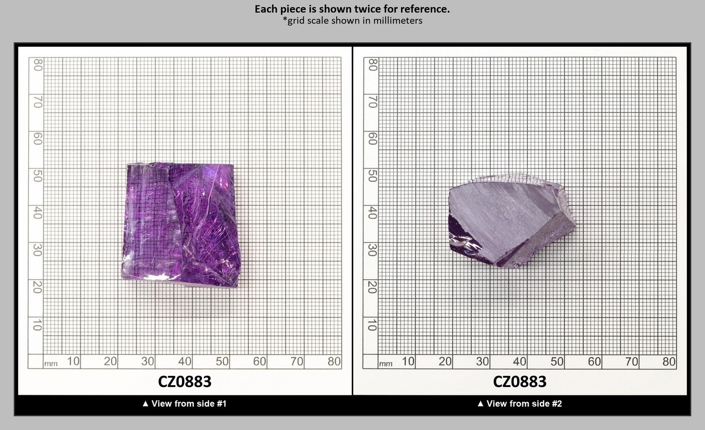 Dark Lavender Cubic Zirconia Faceting Rough for Gem Cutting - Various Sizes : CZ0883