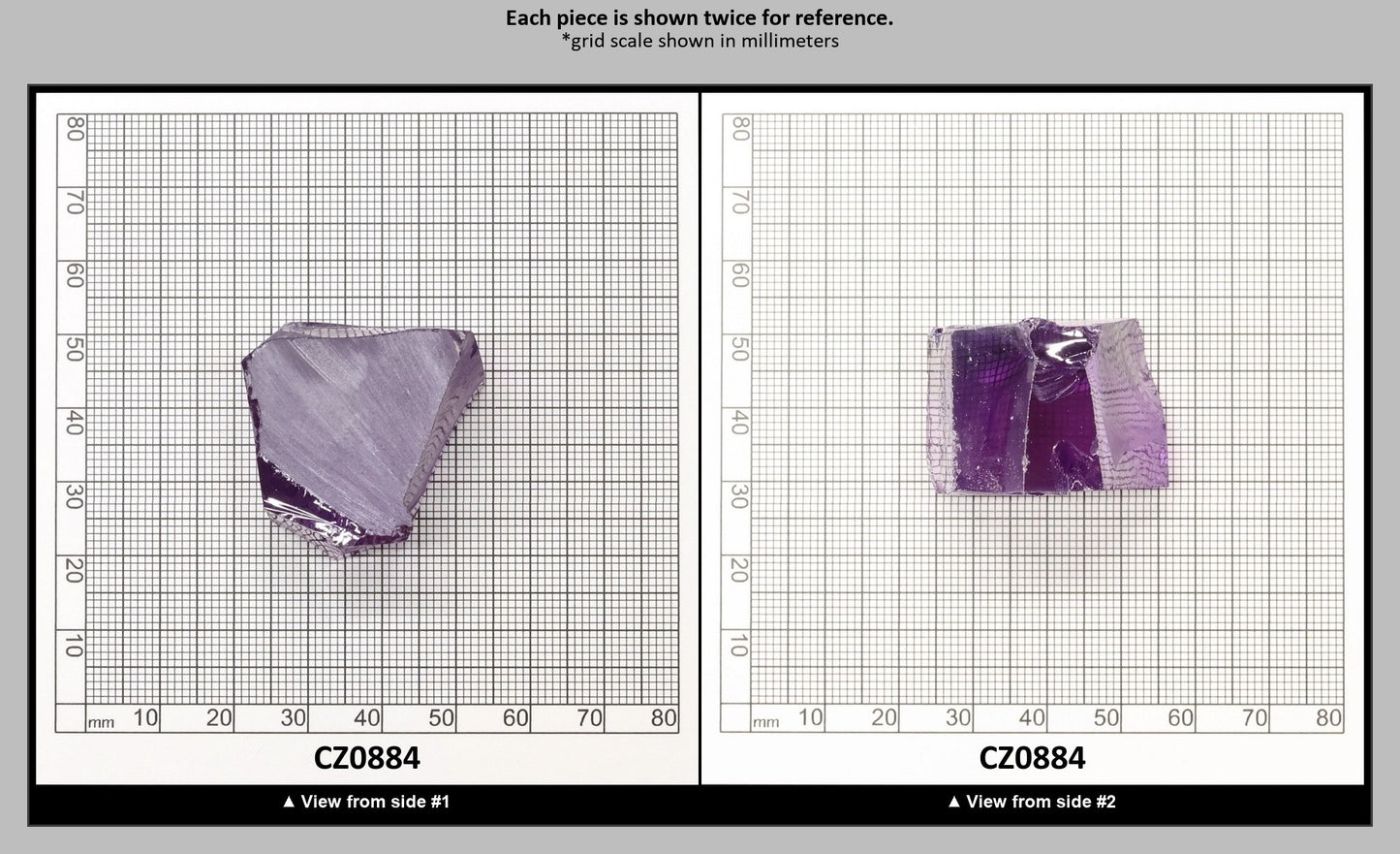 Dark Lavender Cubic Zirconia Faceting Rough for Gem Cutting - Various Sizes : CZ0884