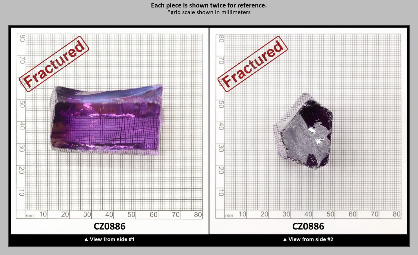 Dark Lavender Cubic Zirconia Faceting Rough for Gem Cutting - Various Sizes : CZ0886
