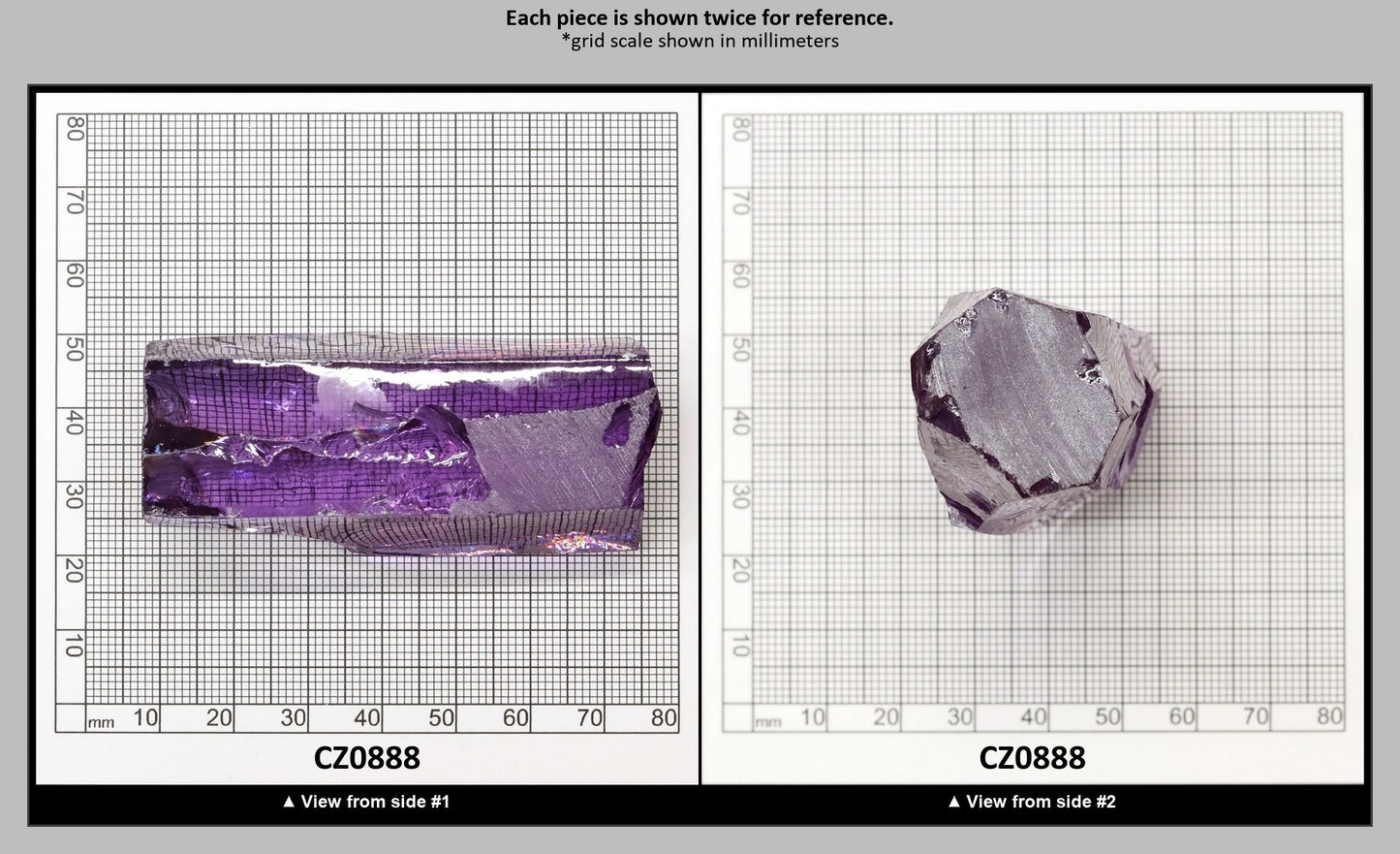 Dark Lavender Cubic Zirconia Faceting Rough for Gem Cutting - Various Sizes : CZ0888