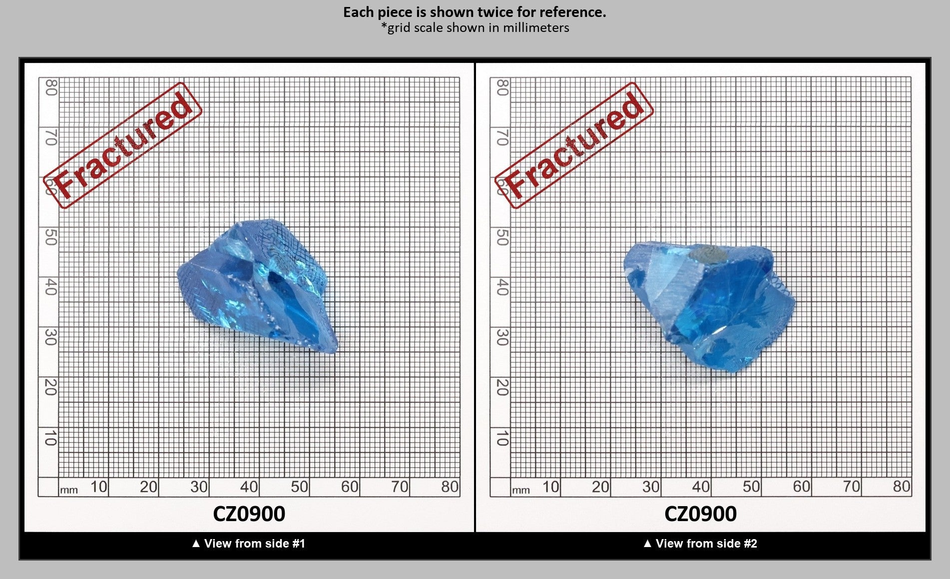 Aqua Blue Cubic Zirconia Faceting Rough for Gem Cutting - Various Sizes : CZ0900