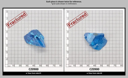 Aqua Blue Cubic Zirconia Faceting Rough for Gem Cutting - Various Sizes : CZ0900
