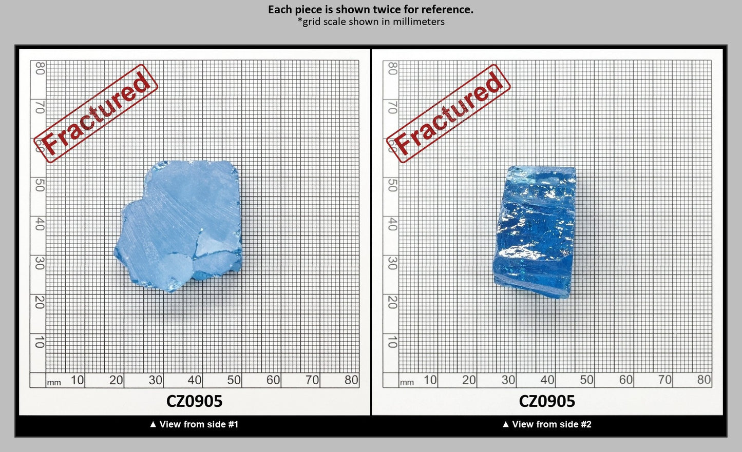Aqua Blue Cubic Zirconia Faceting Rough for Gem Cutting - Various Sizes : CZ0905