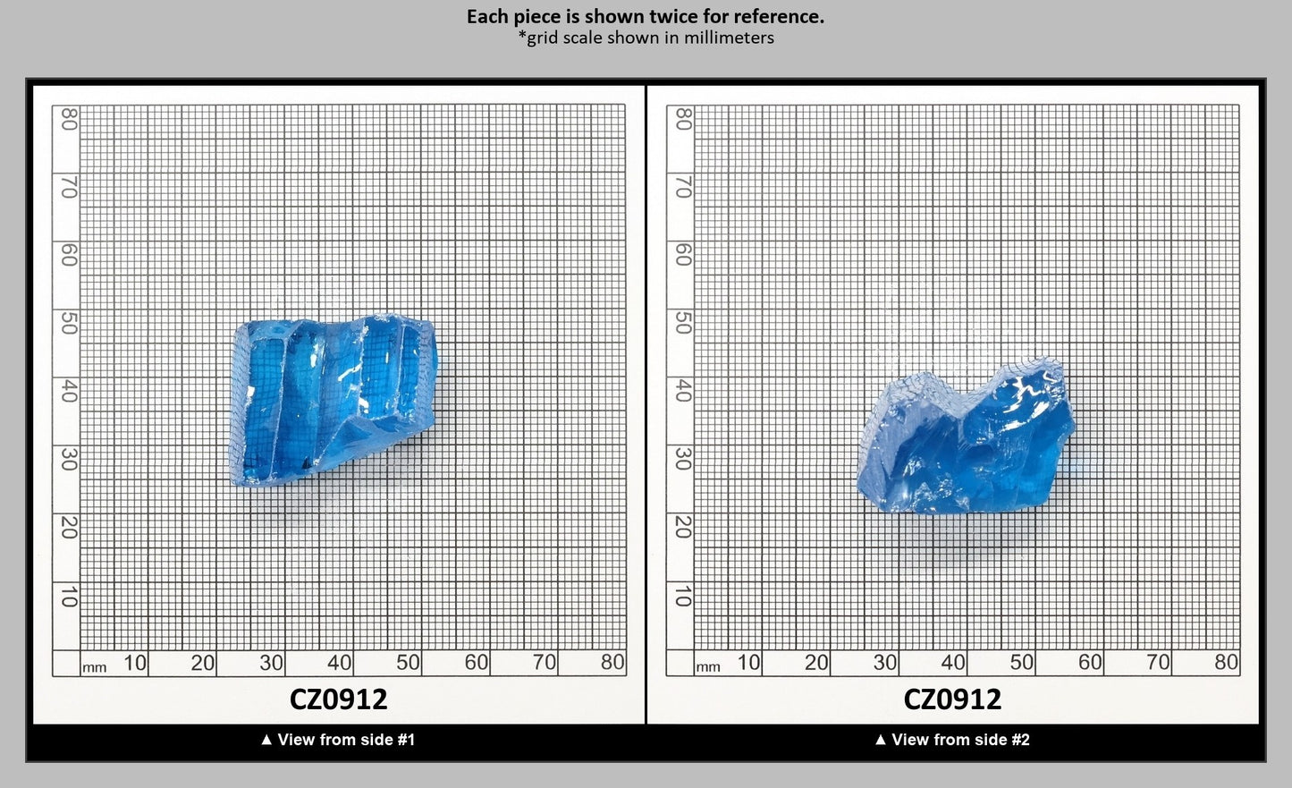 Aqua Blue Cubic Zirconia Faceting Rough for Gem Cutting - Various Sizes : CZ0912