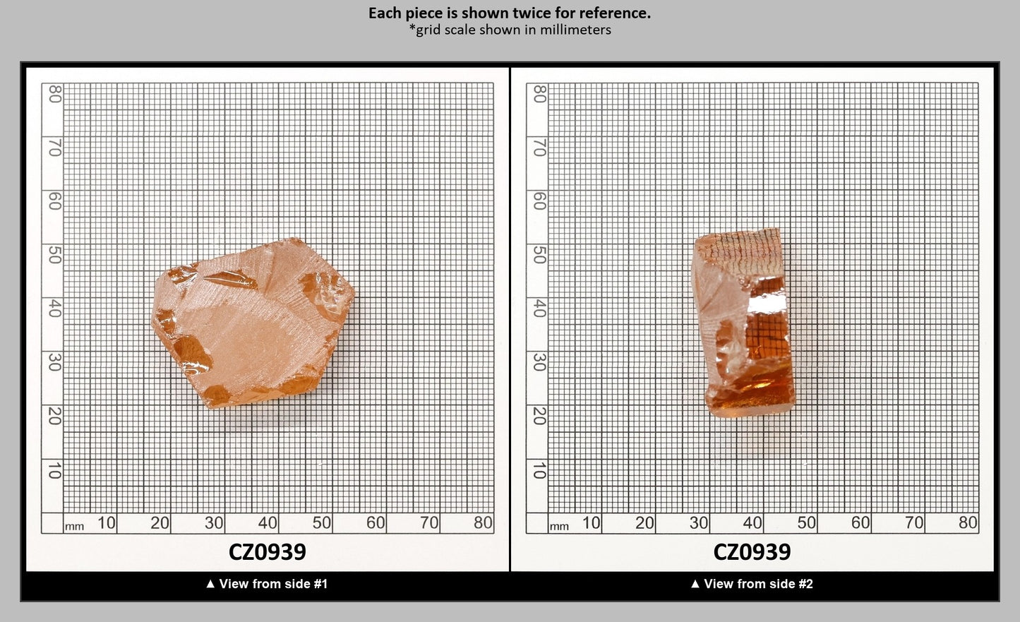 Peach Diamond Cubic Zirconia Faceting Rough for Gem Cutting - Various Sizes : CZ0939