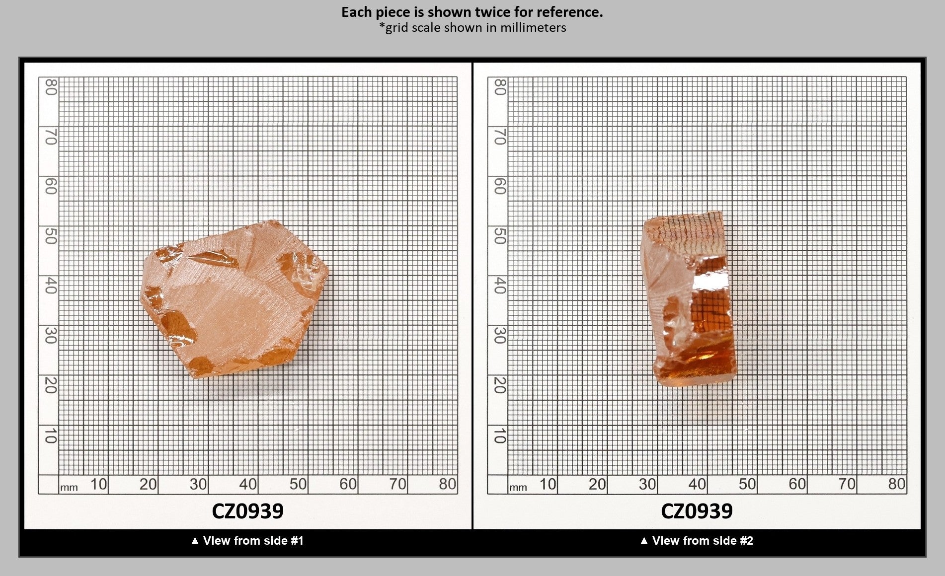 Peach Diamond Cubic Zirconia Faceting Rough for Gem Cutting - Various Sizes : CZ0939