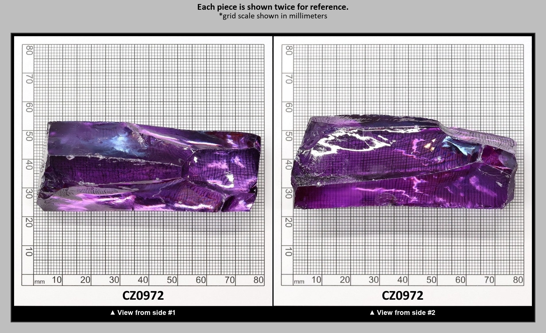 Amethyst Cubic Zirconia Faceting Rough for Gem Cutting - Various Sizes : CZ0972