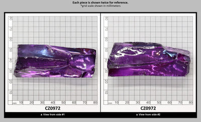 Amethyst Cubic Zirconia Faceting Rough for Gem Cutting - Various Sizes : CZ0972