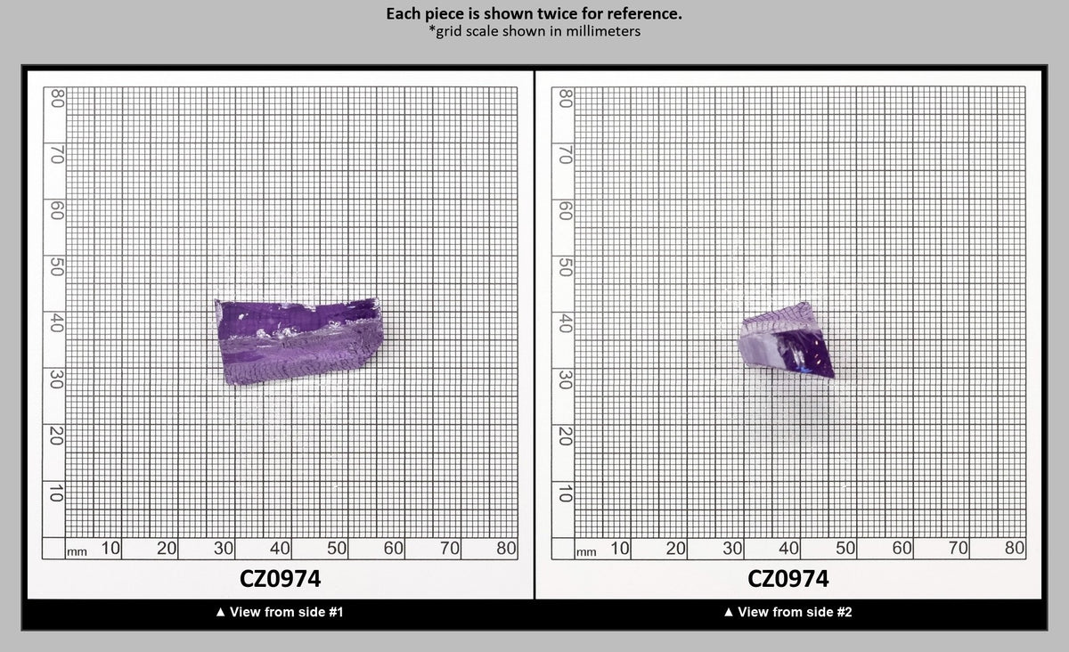 Amethyst Cubic Zirconia Faceting Rough for Gem Cutting - Various Sizes : CZ0974