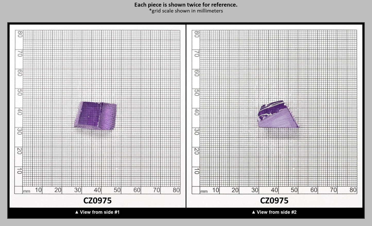 Amethyst Cubic Zirconia Faceting Rough for Gem Cutting - Various Sizes : CZ0975