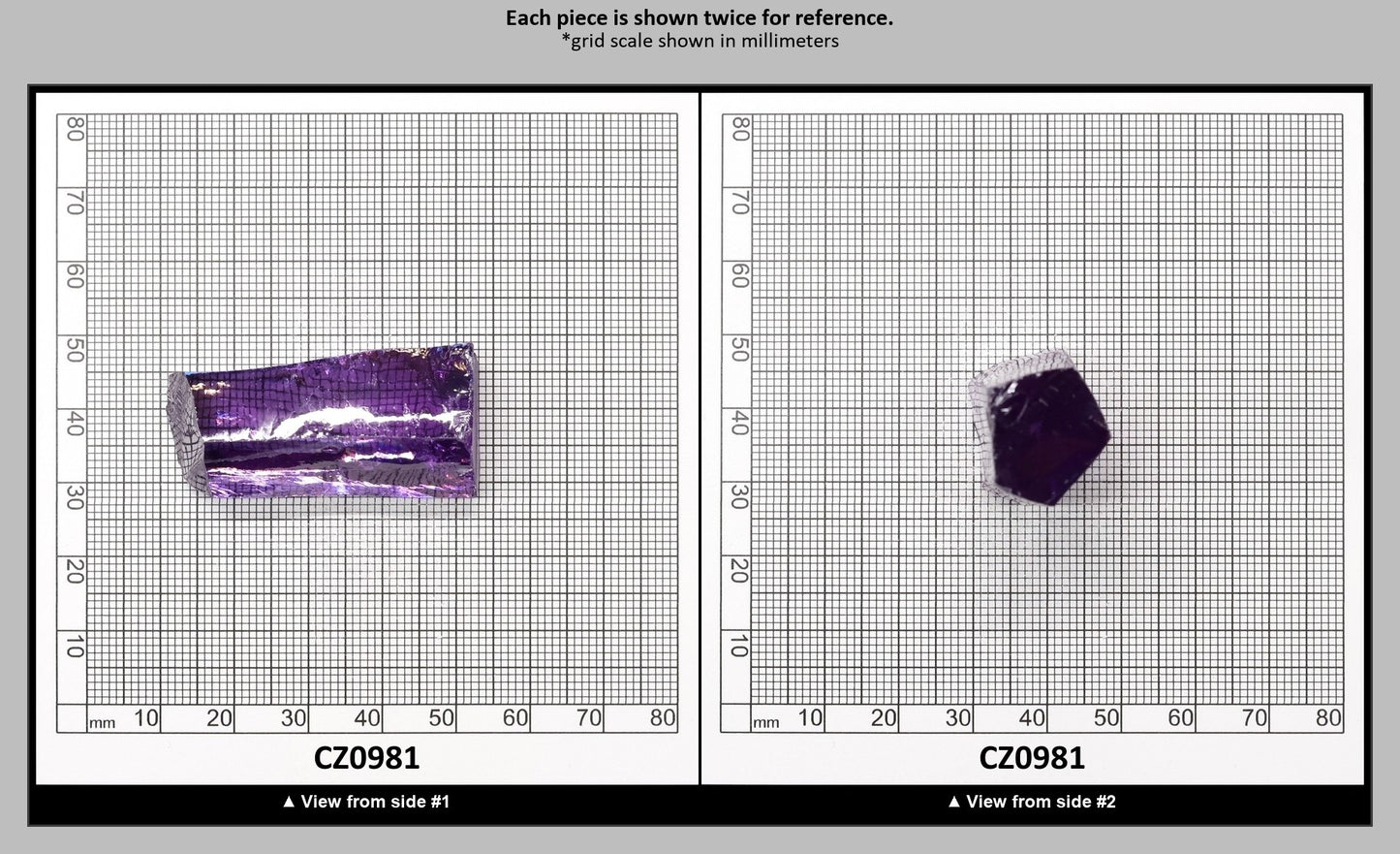 Amethyst Cubic Zirconia Faceting Rough for Gem Cutting - Various Sizes : CZ0981