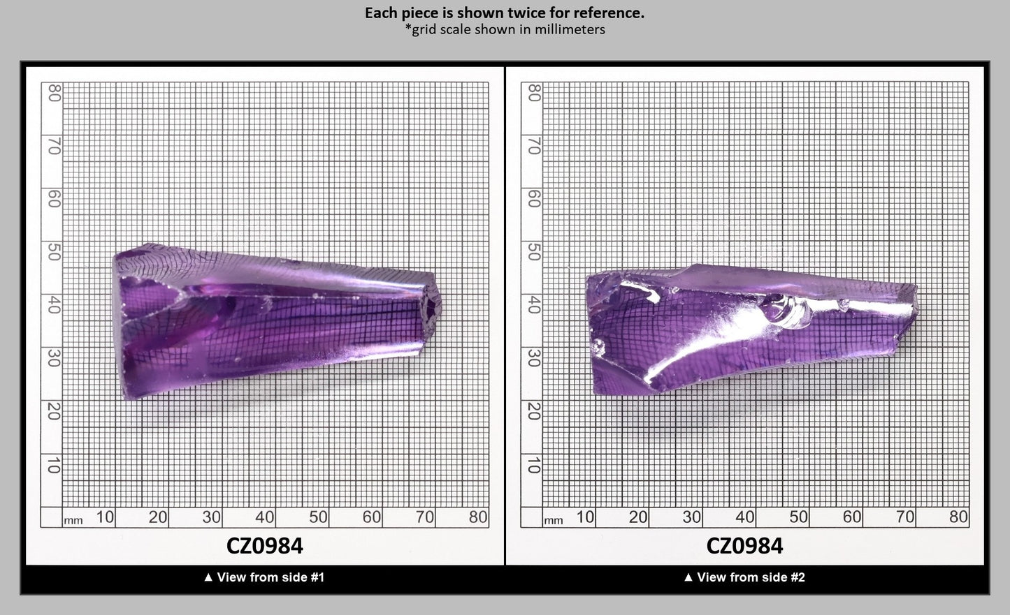 Amethyst Cubic Zirconia Faceting Rough for Gem Cutting - Various Sizes : CZ0984