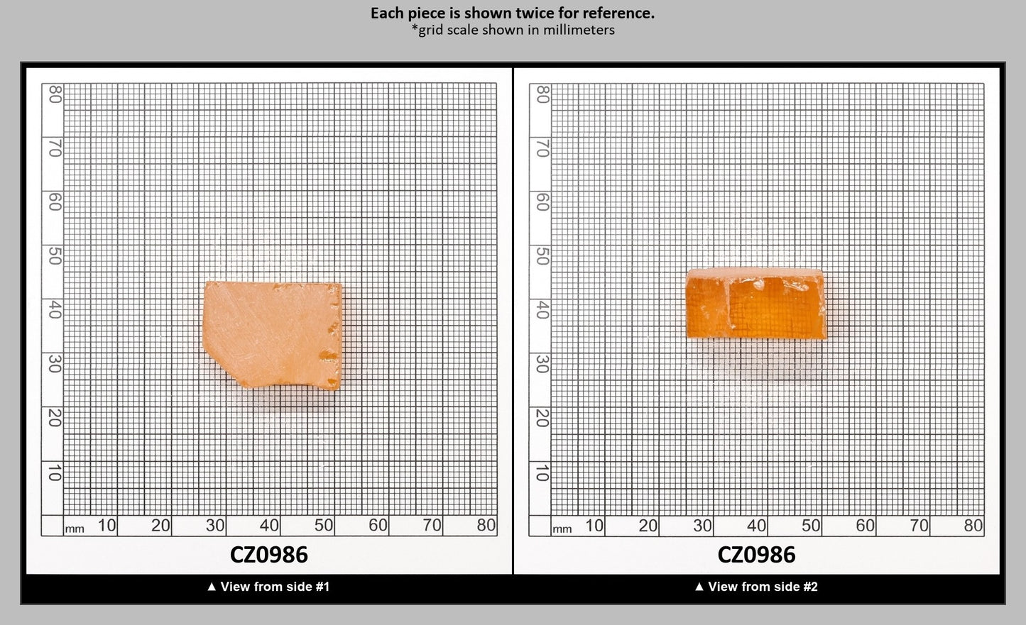 Papaya Cubic Zirconia Faceting Rough for Gem Cutting - Various Sizes : CZ0986