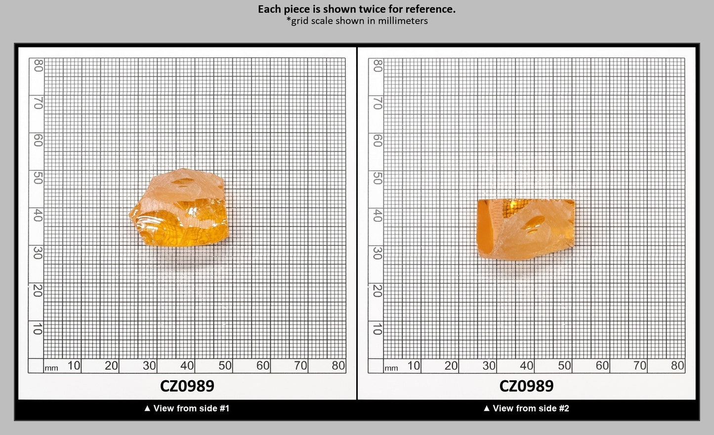 Papaya Cubic Zirconia Faceting Rough for Gem Cutting - Various Sizes : CZ0989