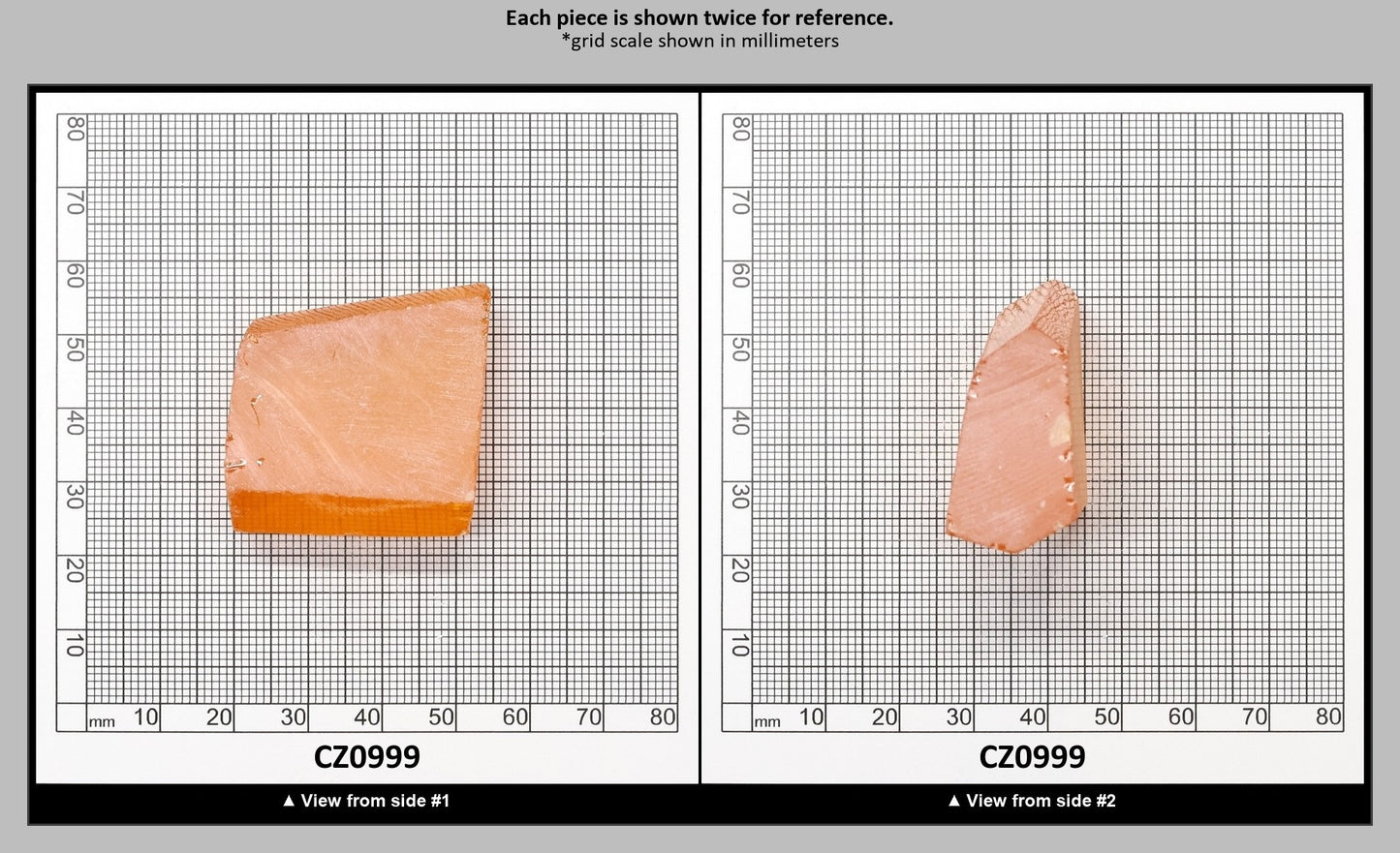 Papaya Cubic Zirconia Faceting Rough for Gem Cutting - Various Sizes : CZ0999