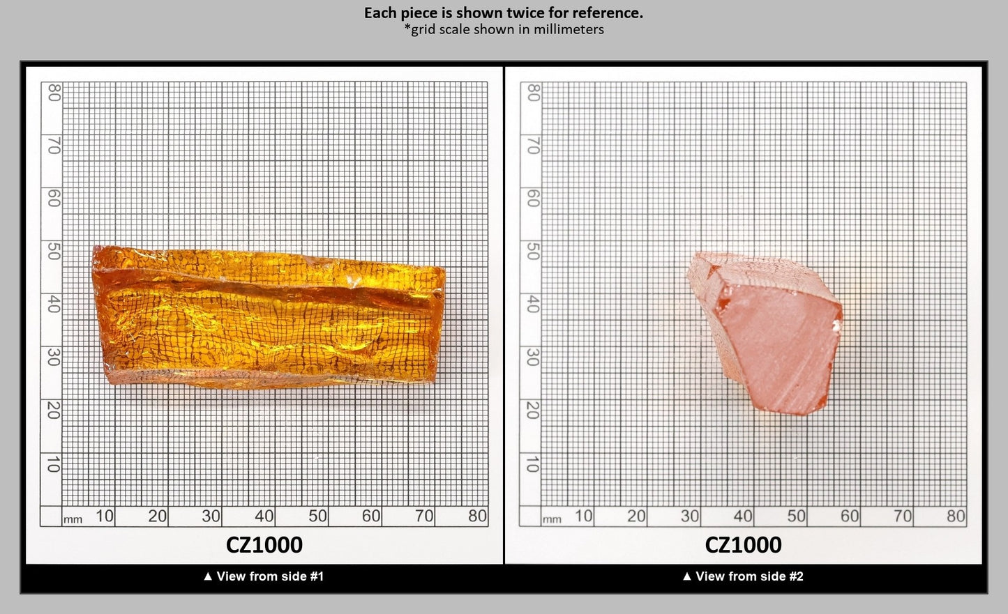 Papaya Cubic Zirconia Faceting Rough for Gem Cutting - Various Sizes : CZ1000