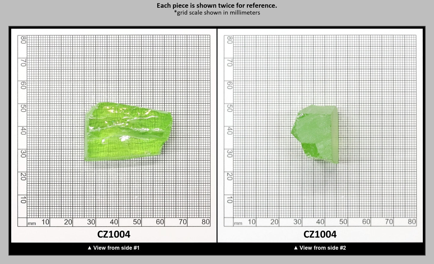 Green Apple Cubic Zirconia Faceting Rough for Gem Cutting - Various Sizes : CZ1004