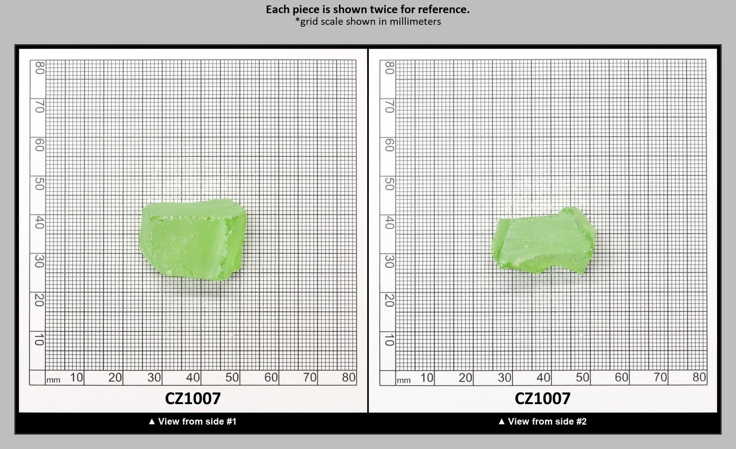 Green Apple Cubic Zirconia Faceting Rough for Gem Cutting - Various Sizes : CZ1007