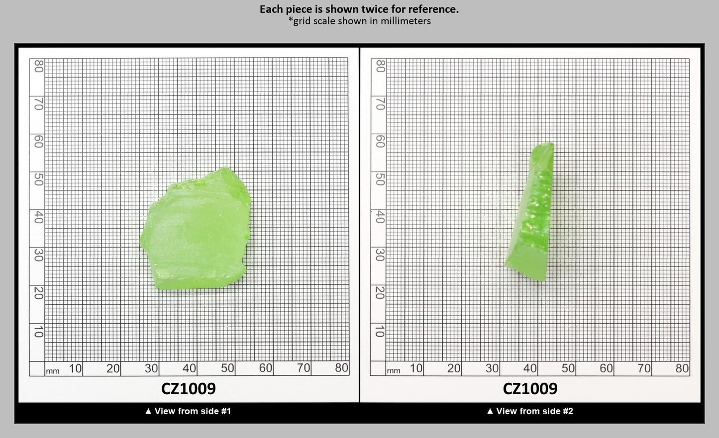 Green Apple Cubic Zirconia Faceting Rough for Gem Cutting - Various Sizes : CZ1009