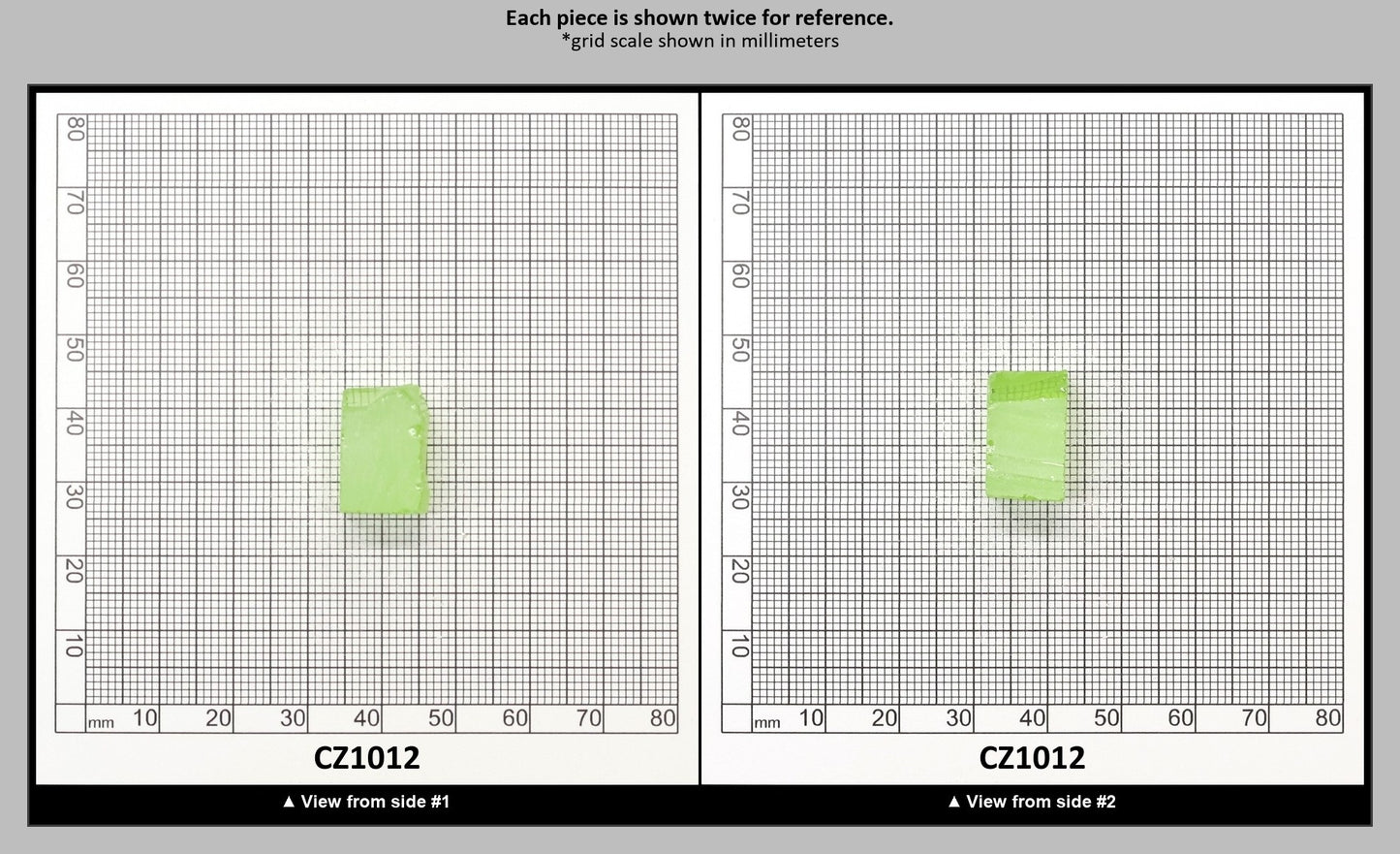 Green Apple Cubic Zirconia Faceting Rough for Gem Cutting - Various Sizes : CZ1012