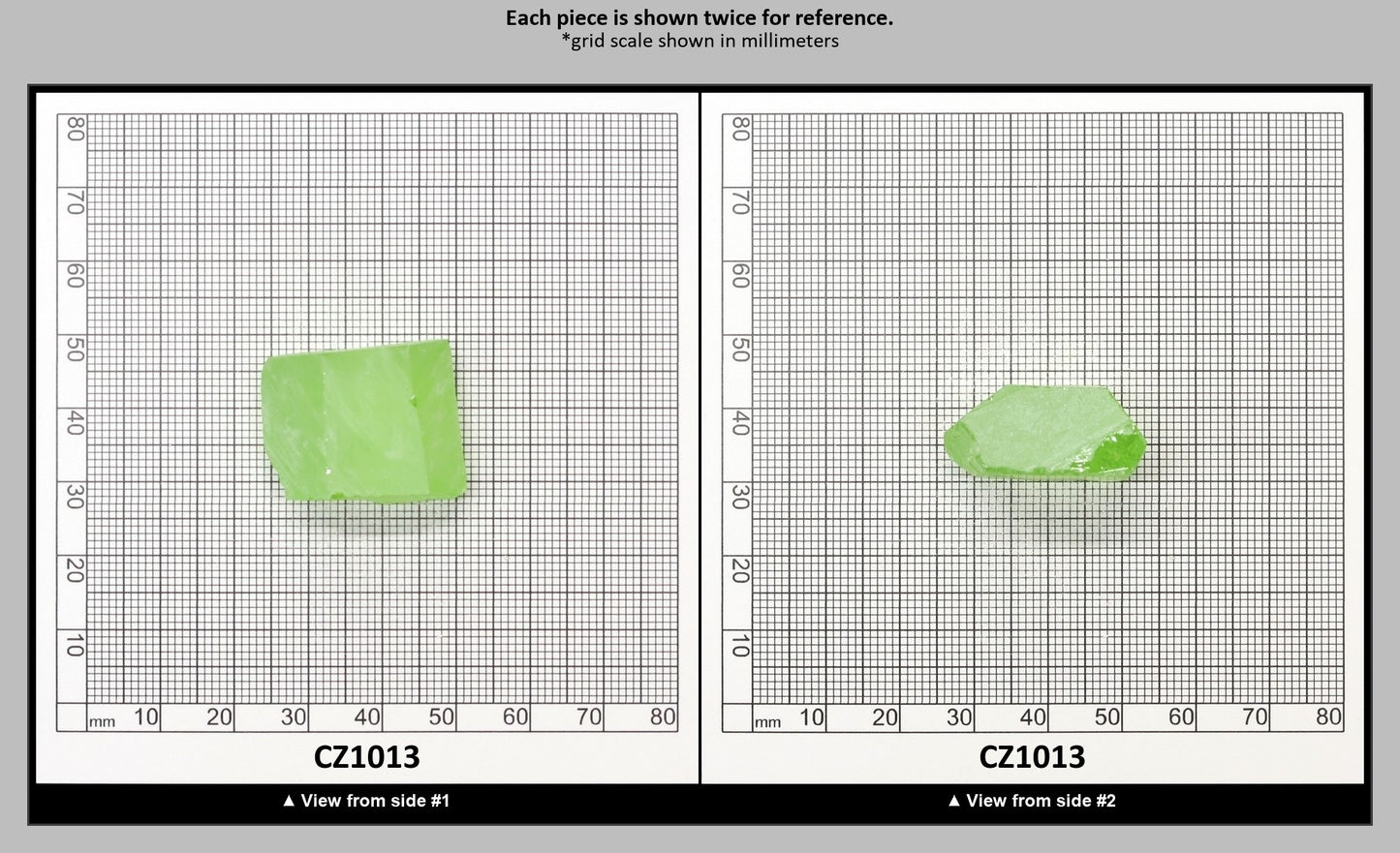 Green Apple Cubic Zirconia Faceting Rough for Gem Cutting - Various Sizes : CZ1013