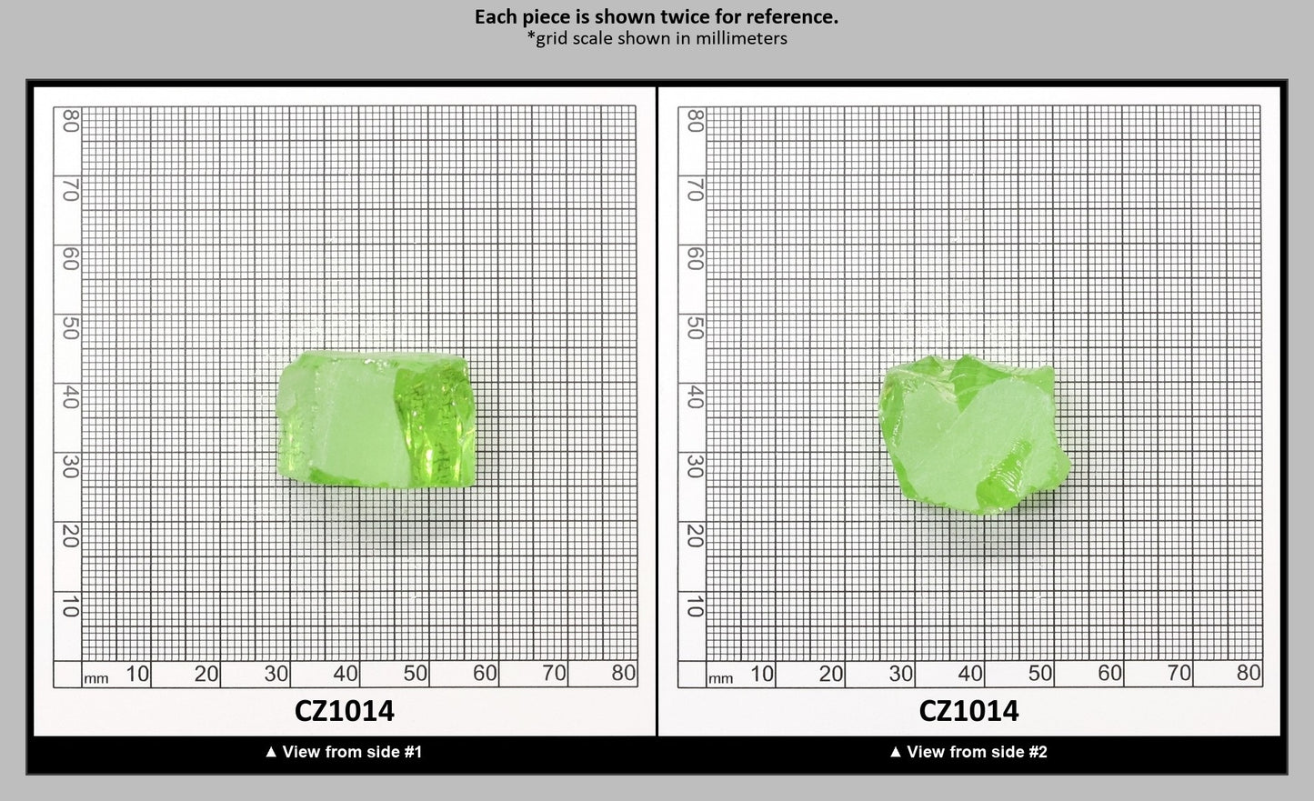 Green Apple Cubic Zirconia Faceting Rough for Gem Cutting - Various Sizes : CZ1014