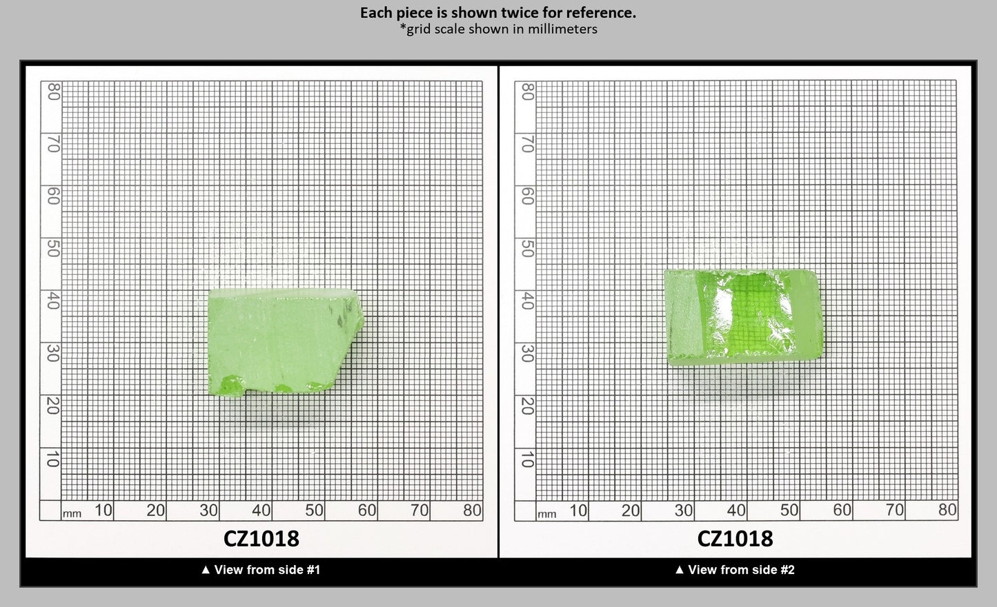 Green Apple Cubic Zirconia Faceting Rough for Gem Cutting - Various Sizes : CZ1018