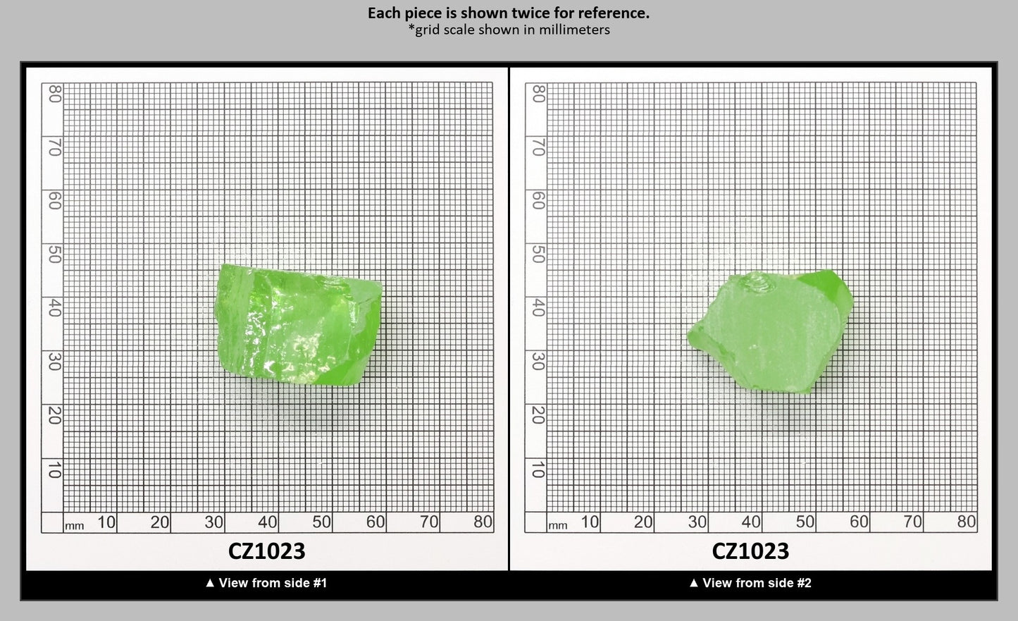 Green Apple Cubic Zirconia Faceting Rough for Gem Cutting - Various Sizes : CZ1023