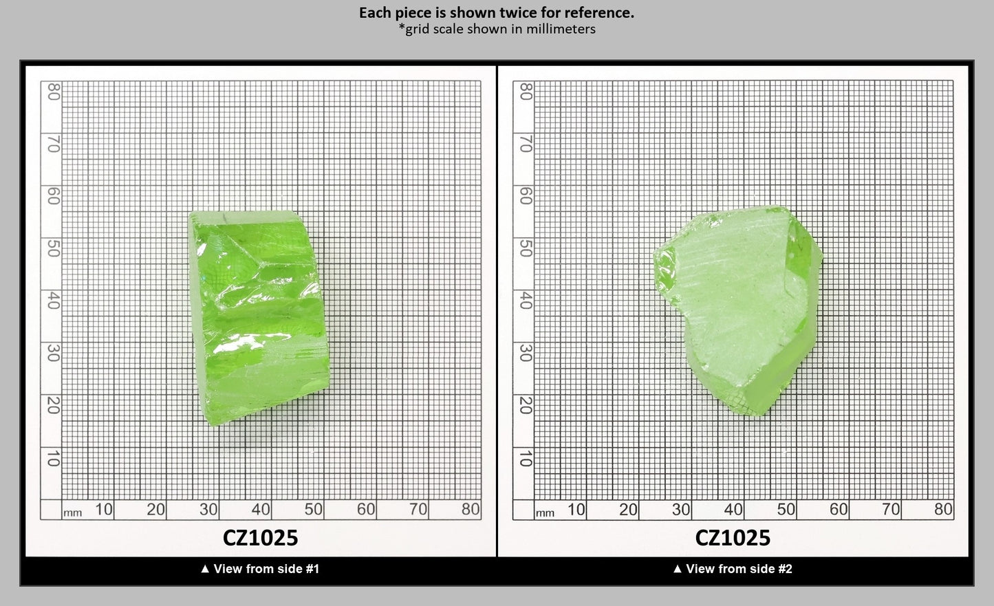 Green Apple Cubic Zirconia Faceting Rough for Gem Cutting - Various Sizes : CZ1025