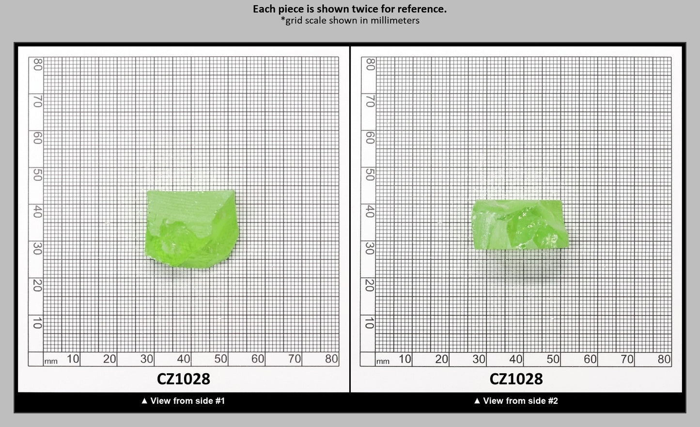 Green Apple Cubic Zirconia Faceting Rough for Gem Cutting - Various Sizes : CZ1028