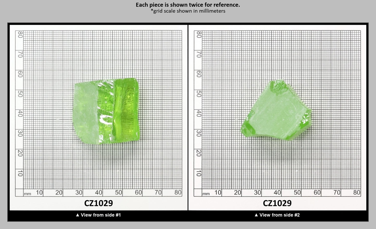 Green Apple Cubic Zirconia Faceting Rough for Gem Cutting - Various Sizes : CZ1029