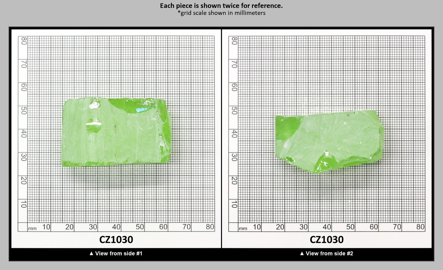 Green Apple Cubic Zirconia Faceting Rough for Gem Cutting - Various Sizes : CZ1030