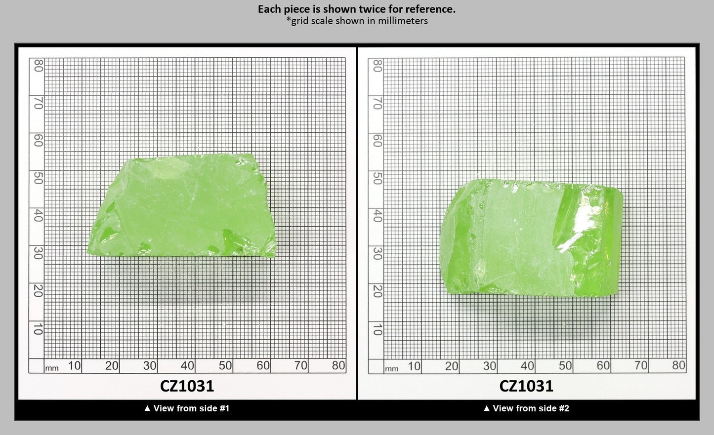 Green Apple Cubic Zirconia Faceting Rough for Gem Cutting - Various Sizes : CZ1031
