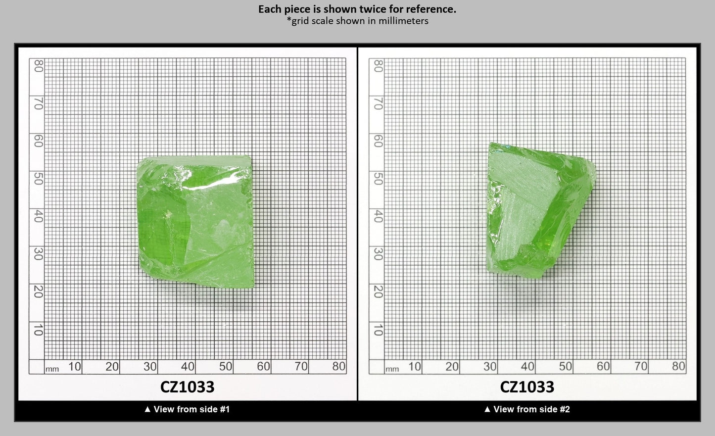Green Apple Cubic Zirconia Faceting Rough for Gem Cutting - Various Sizes : CZ1033