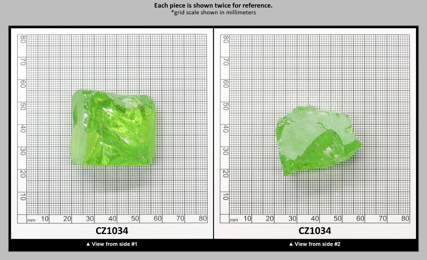 Green Apple Cubic Zirconia Faceting Rough for Gem Cutting - Various Sizes : CZ1034