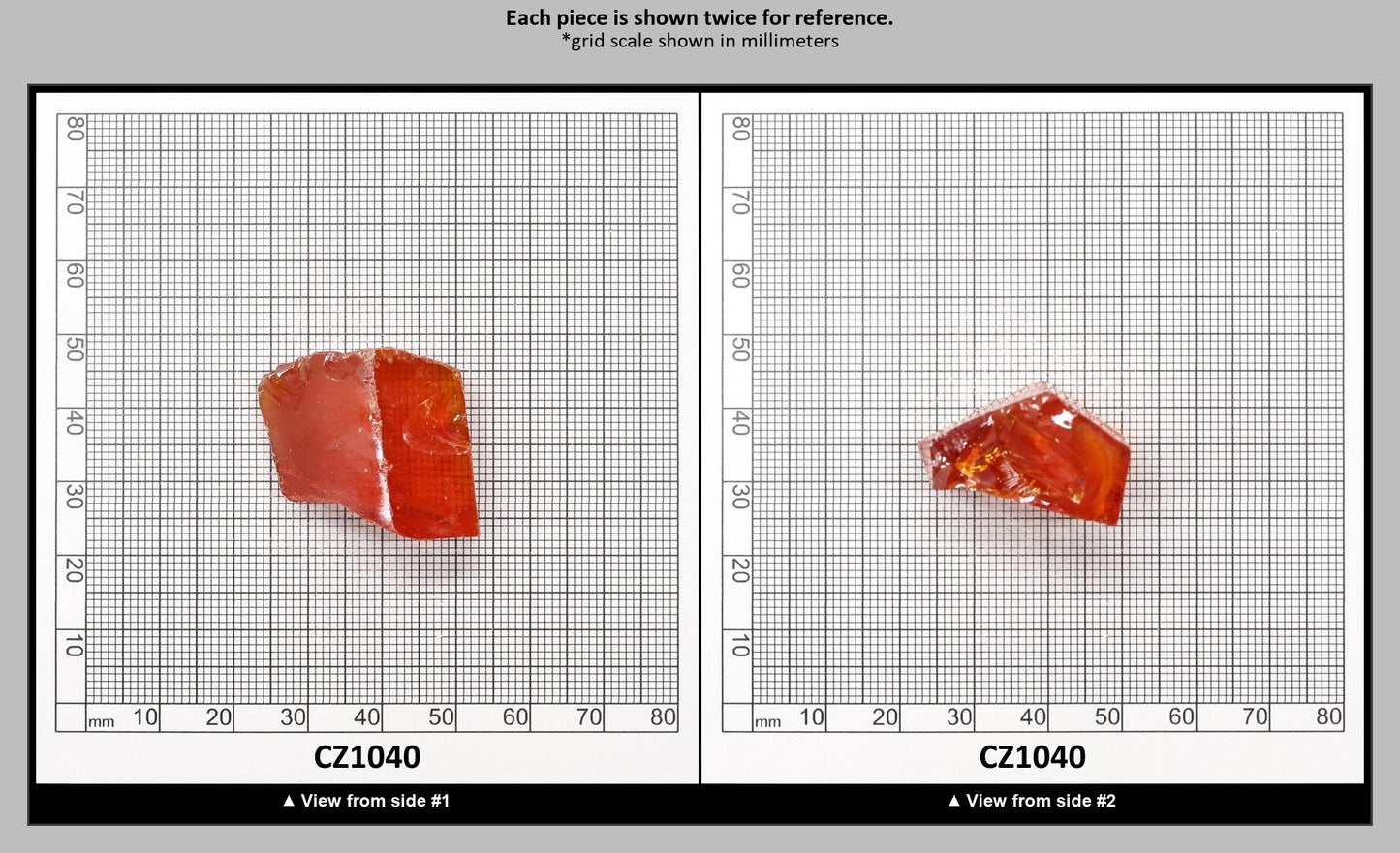 Orange Cubic Zirconia Faceting Rough for Gem Cutting - Various Sizes : CZ1040