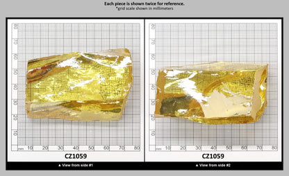 Lemon Cubic Zirconia Faceting Rough for Gem Cutting - Various Sizes : CZ1059
