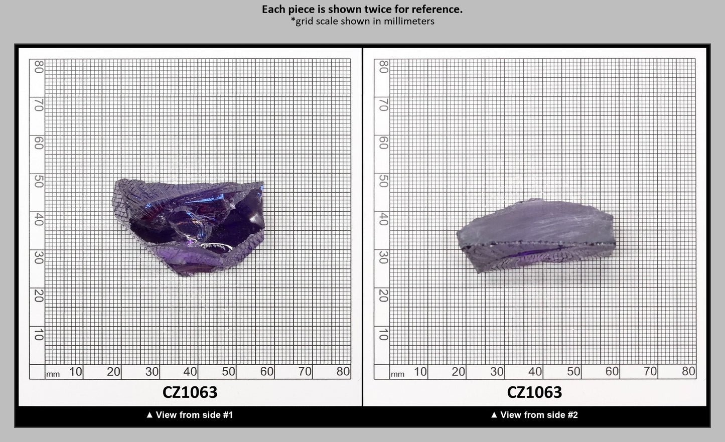Violet Cubic Zirconia Faceting Rough for Gem Cutting - Various Sizes : CZ1063