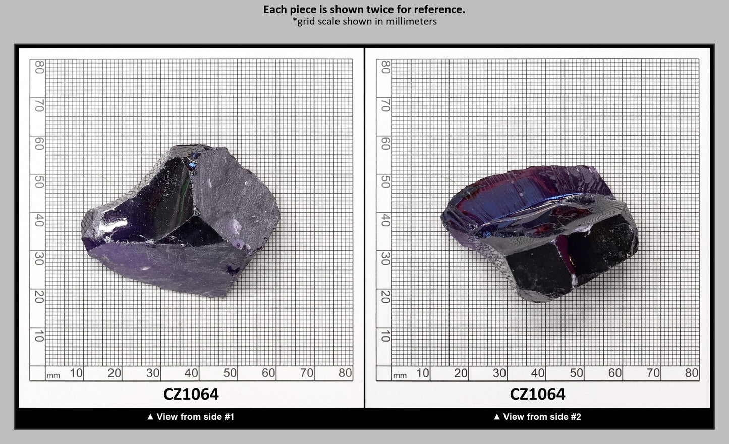 Violet Cubic Zirconia Faceting Rough for Gem Cutting - Various Sizes : CZ1064