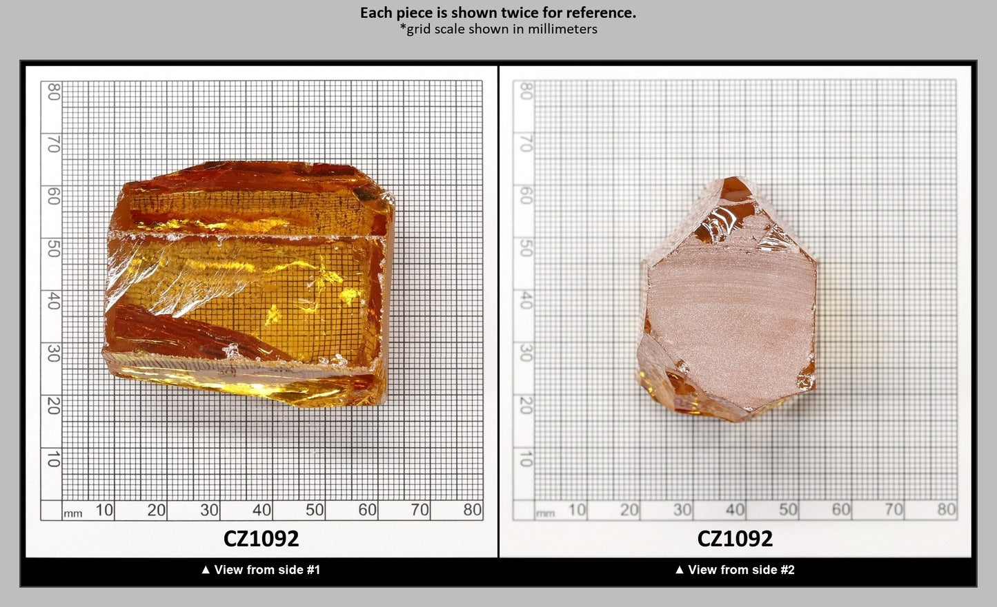 Yellow Cubic Zirconia Faceting Rough for Gem Cutting - Various Sizes : CZ1092