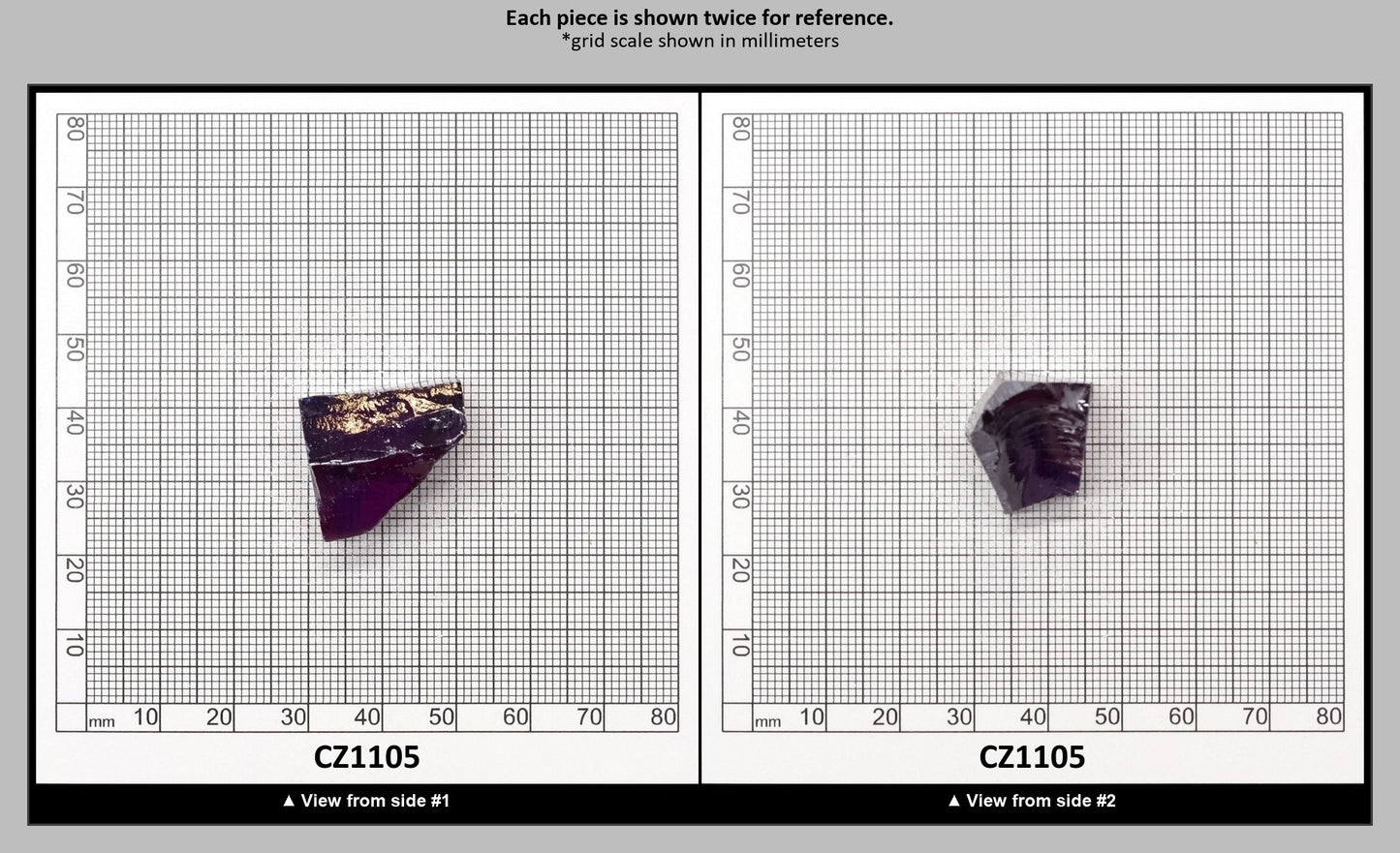 Amethyst Cubic Zirconia Faceting Rough for Gem Cutting - Various Sizes : CZ1105